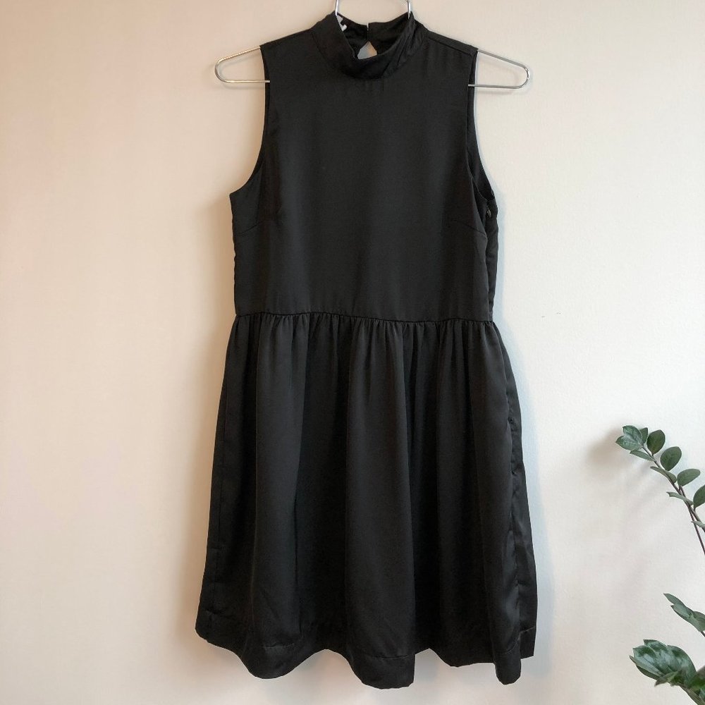 Frank & Oak Sleeveless Black Mock-Neck Dress